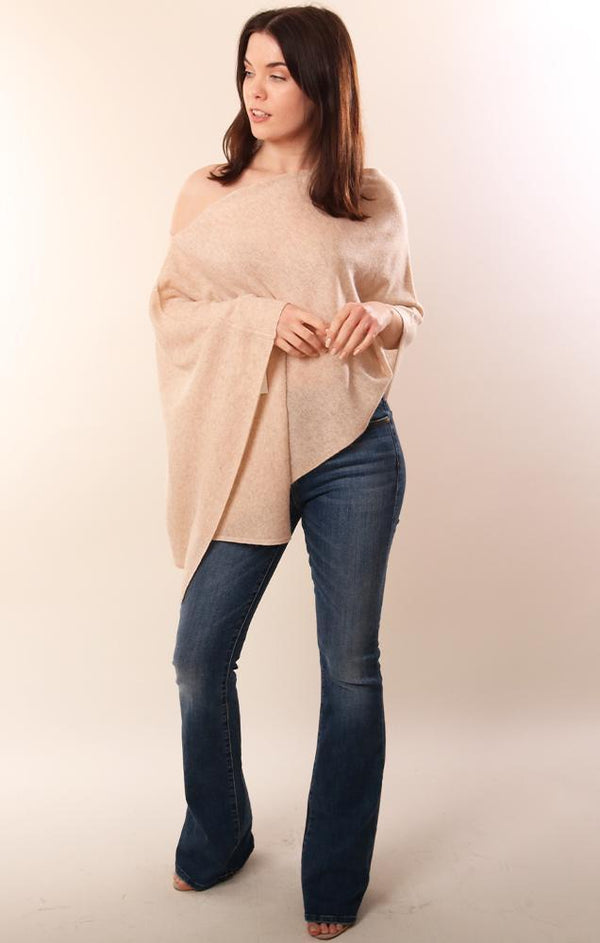 Cashmere Toppers Soft Layering Knit Beige topper