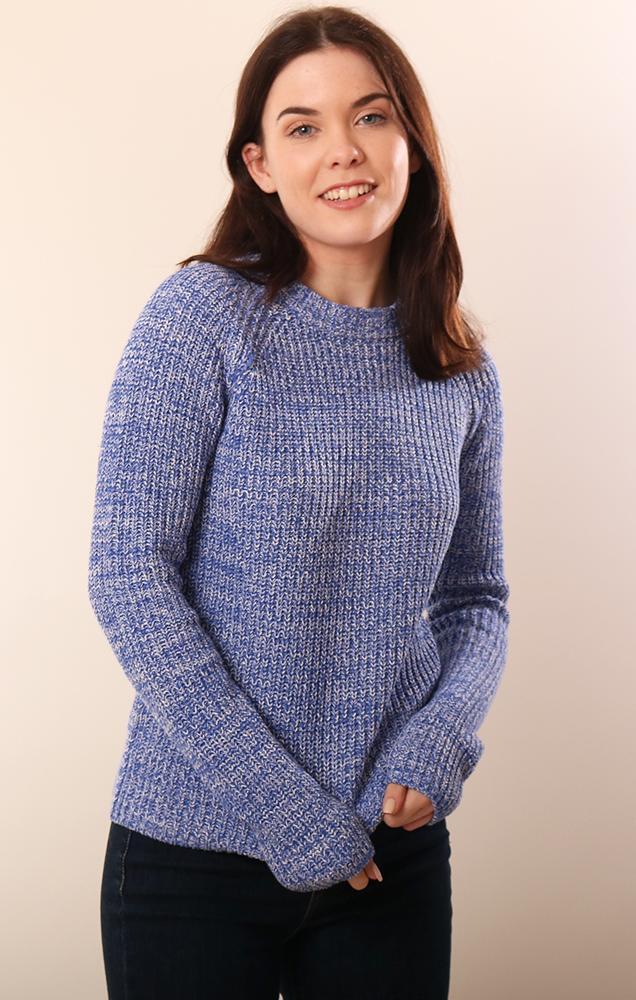 525 Sweaters Crew Neck Comfy Raglan Blue Pullover sweater for spring