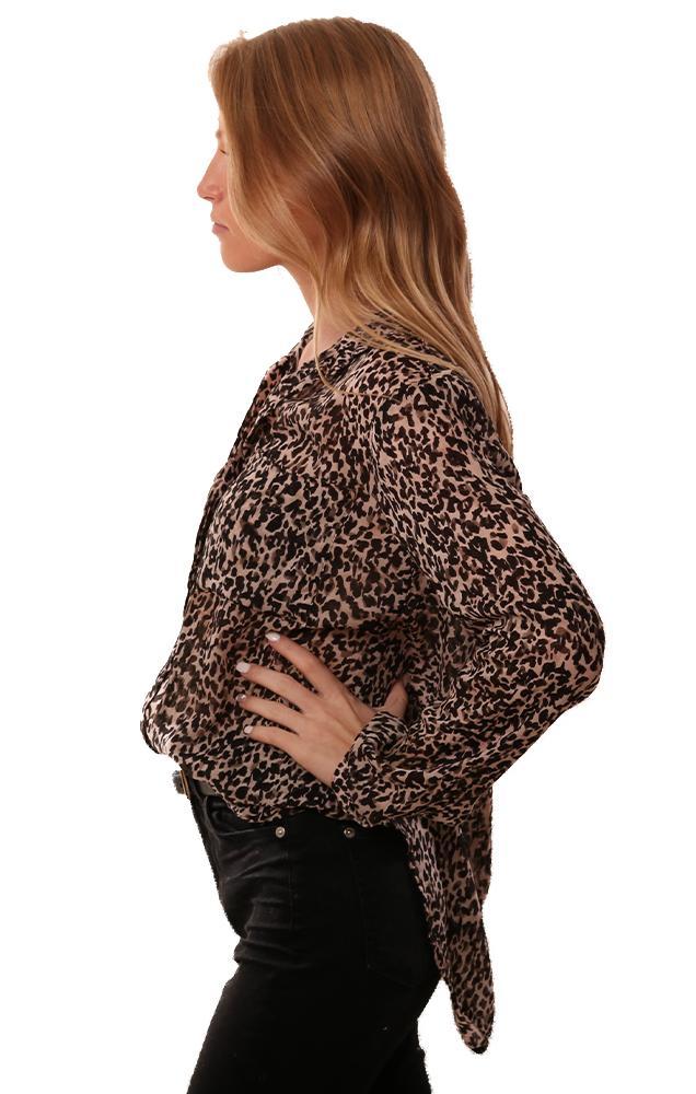 Bella Dahl Tops Long Sleeve Animal Print Button Blouse