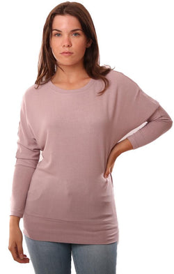 Cupcakes And Cashmere Tops Long Sleeve Crew Neck Lilac Pullover Top