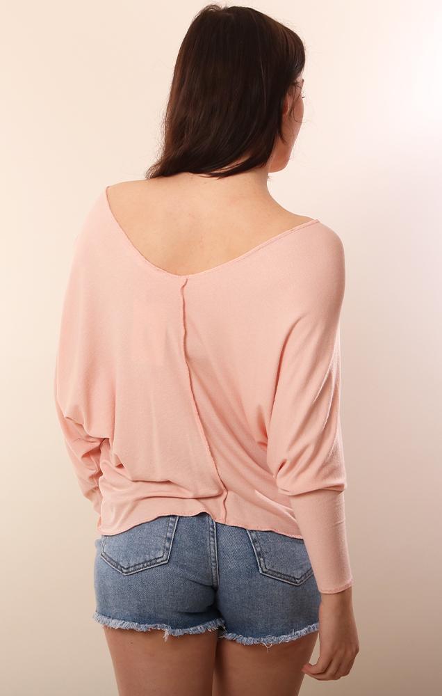 Six Fifty Dolman Sleeve V Neck Pink top perfect for spring