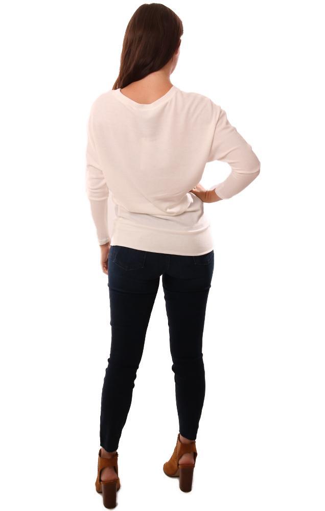 Cupcakes And Cashmere Sweaters Long Sleeve Crew Neck Ivory Knit pullover