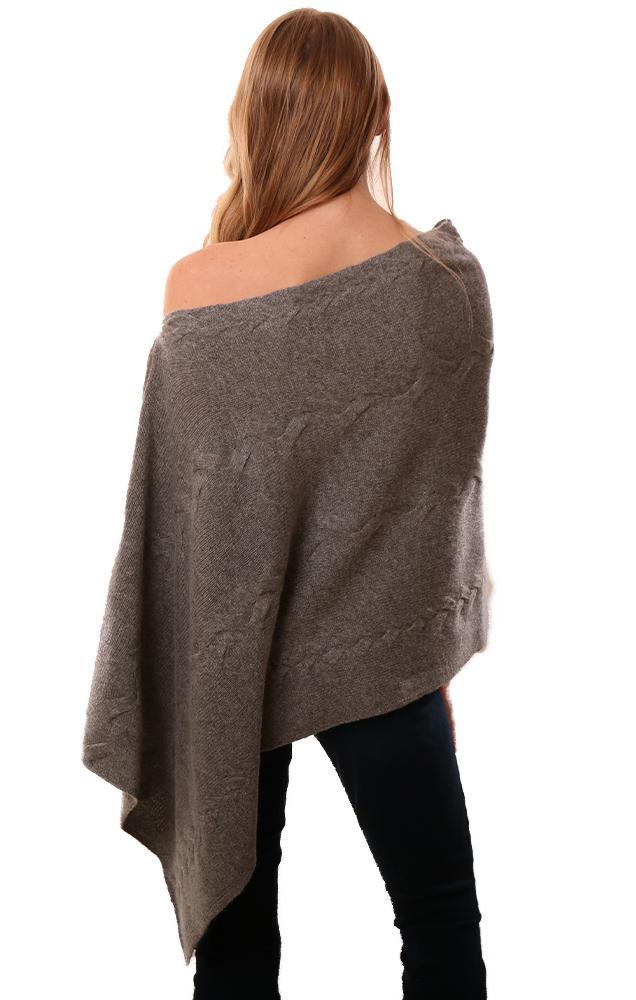 In Cashmere Ponchos Cable Knit Soft Grey Knits