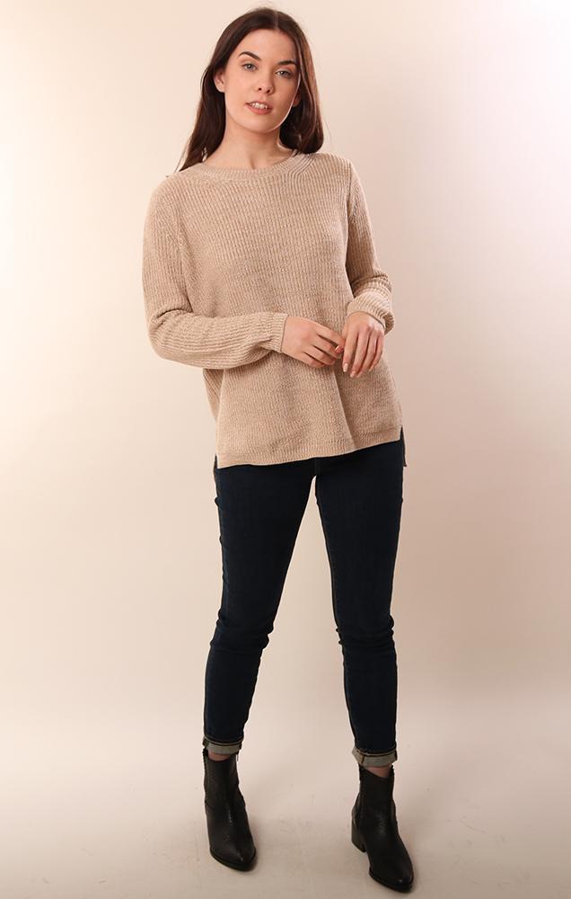 525 Sweaters Long Sleeve Comfy Khaki Knit Cotton pullover for spring