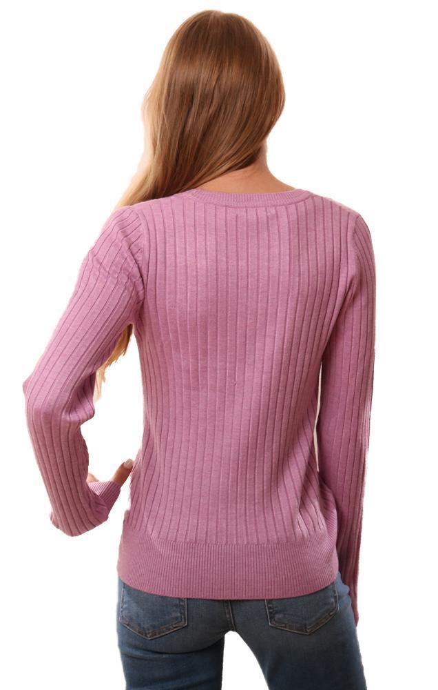 525 America Sweaters Ribbed Long Sleeve Crew Neck Top