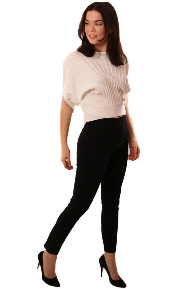 Sweaters Dolman Sleeve Cropped Soft Knit White Top Sweater 