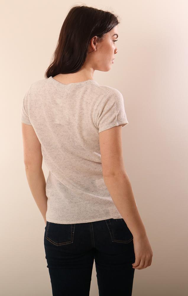 Cashmere Sweaters Short Sleeve Soft Heather Grey