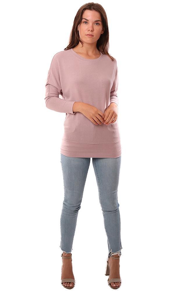 Cupcakes And Cashmere Tops Long Sleeve Crew Neck Pullover Top