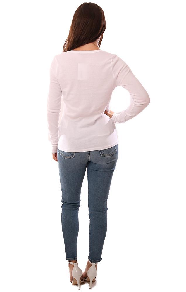 Michael Stars Tops V Neck Long Sleeve Soft Cotton White Tee