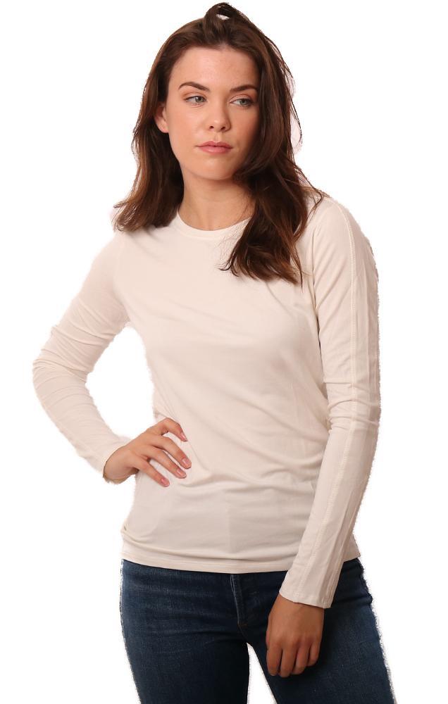 In Cashmere Sweaters Crew Neck Long Sleeve Fine Knit Ivory Pullover