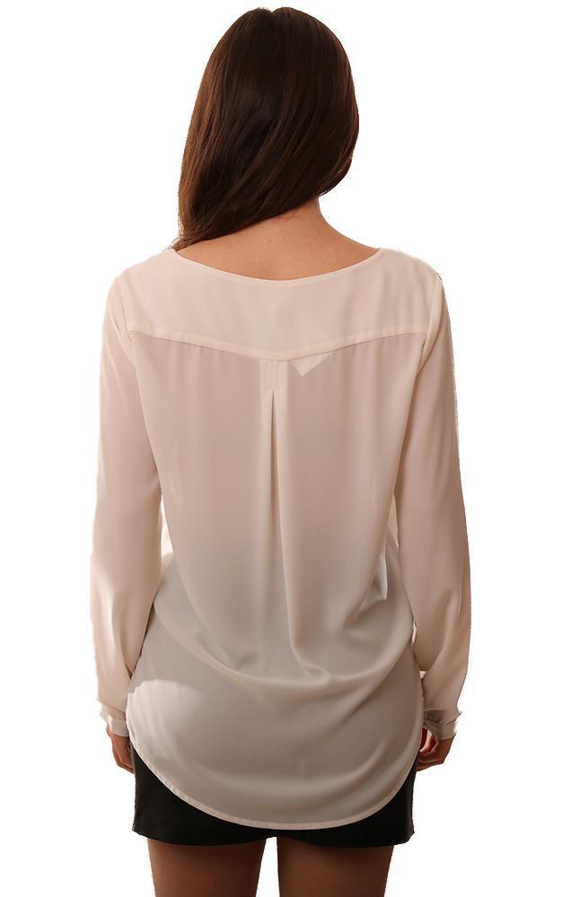 Veronica M Tops V Neck Long Sleeve Flowy Top