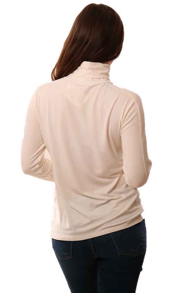 In Cashmere Tops Turtleneck Long Sleeve Fine Knit Ivory Pullover Top