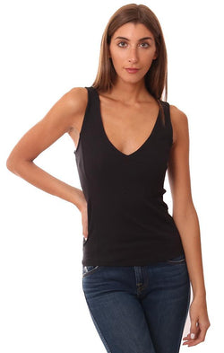 Free People Tanks V Neckline Strappy Back Black Layering Top