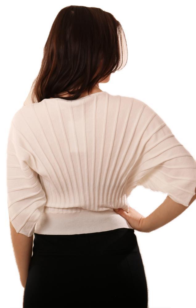 Sweaters Dolman Sleeve Cropped Soft Knit White Sweater